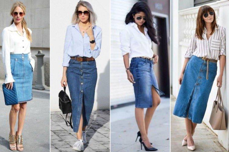 Модні джинсові спідниці - фото