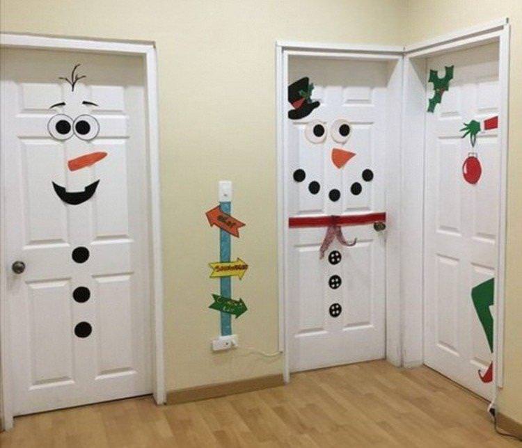 Прикраси на двері - Як прикрасити дитячу кімнату на Новий рік