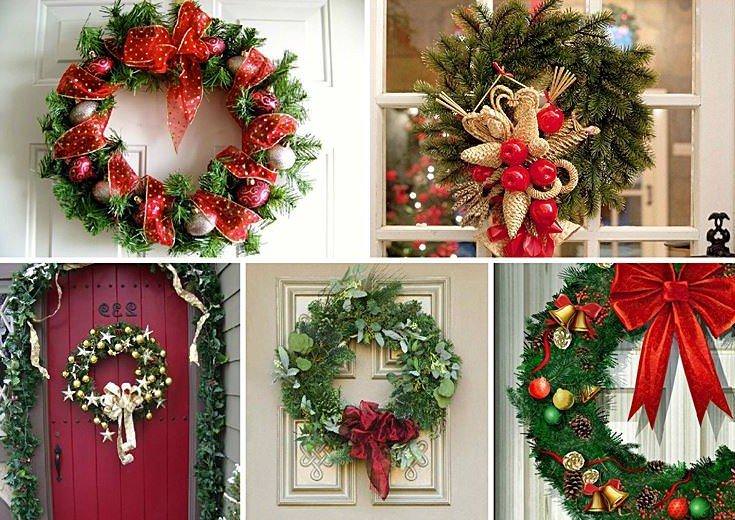Класичні різдвяні вінки - Як прикрасити вхідні двері на Новий рік