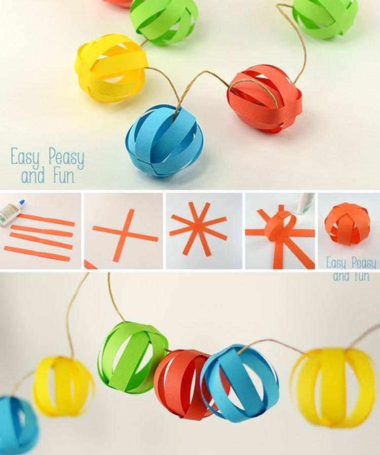 Паперові кульки - Новорічна гірлянда своїми руками