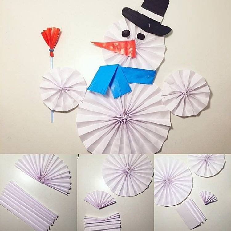 Сніговик з віярів - Сніговик з паперу своїми руками