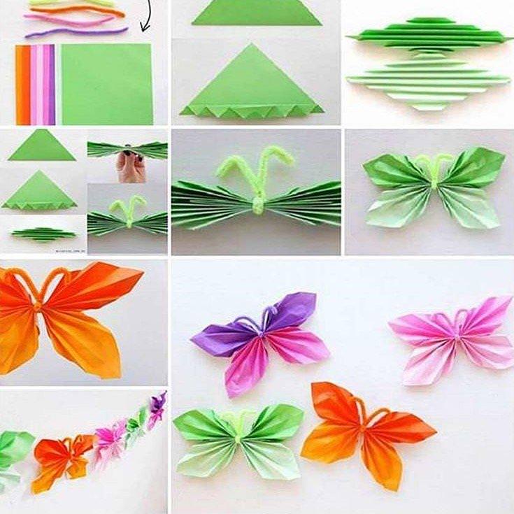 Фактурний метелик - Вироби з кольорового паперу для дітей
