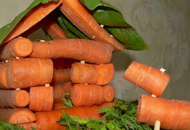 Хатинка з моркви - Вироби з овочів до школи