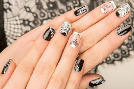 Чорно-білий манікюр (80 фото): красиві ідеї дизайну нігтів