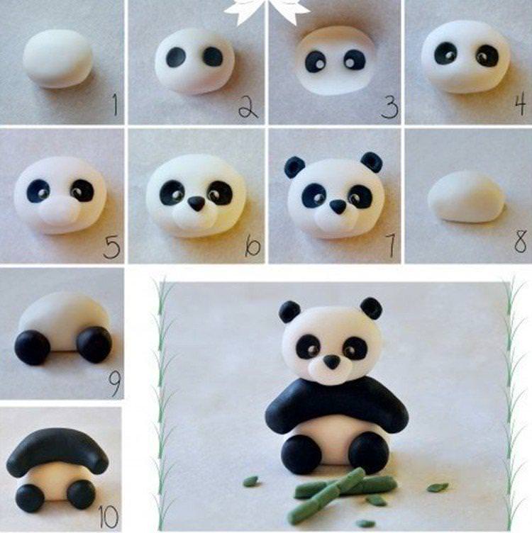Панда - Вироби із пластиліну для дітей