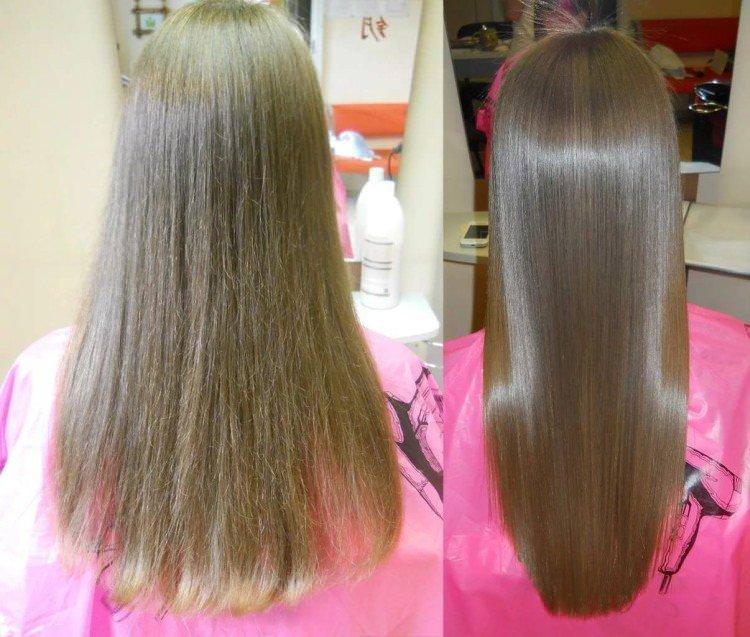 Кератинове випрямлення волосся - фото до і після