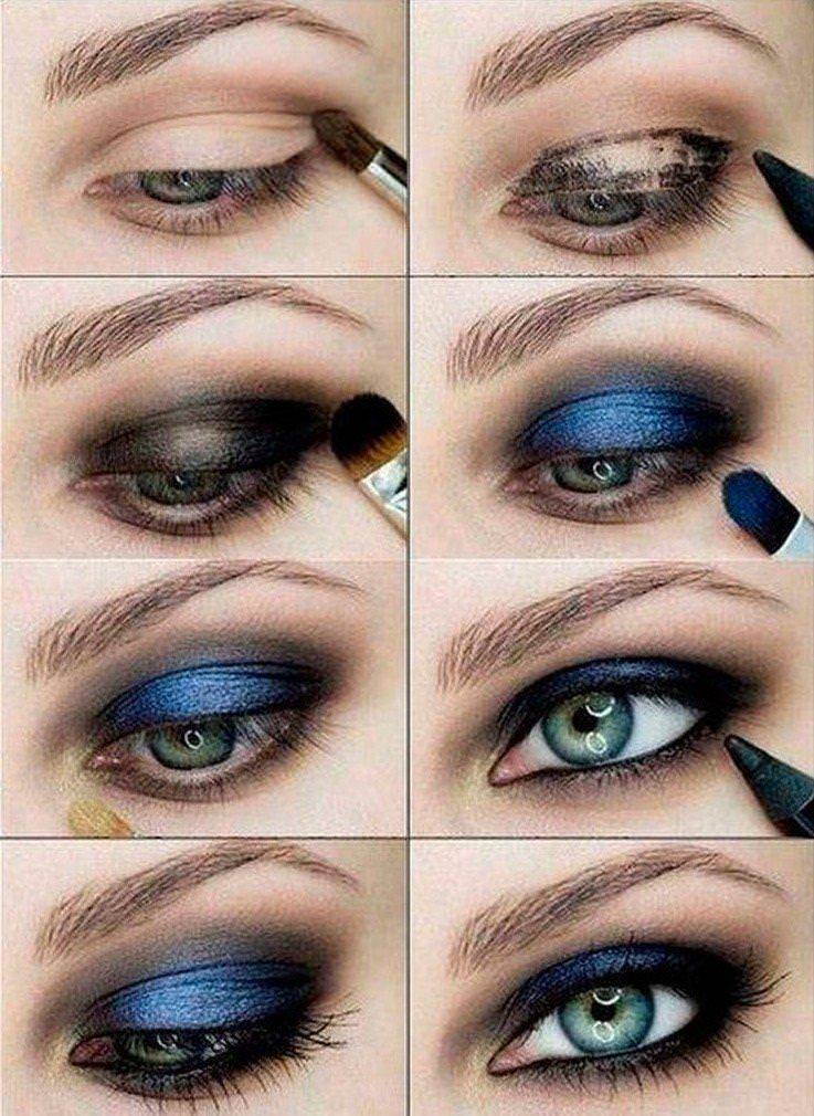 Вечірній макіяж для блакитних очей