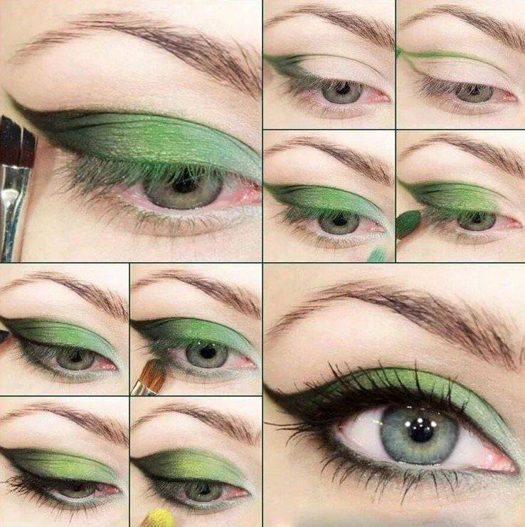 Макіяж для зелених очей - покрокові фото