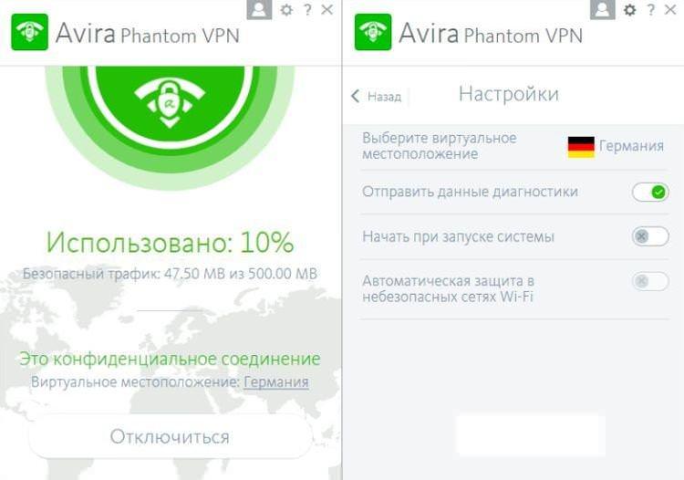Avira Phantom VPN - Безкоштовні VPN програми для комп'ютера