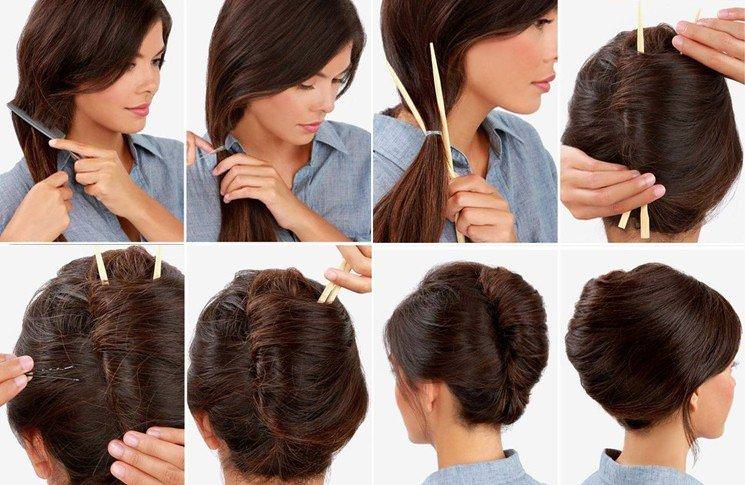 Японська зачіска - Зачіски на кожен день на середнє волосся з чубчиком