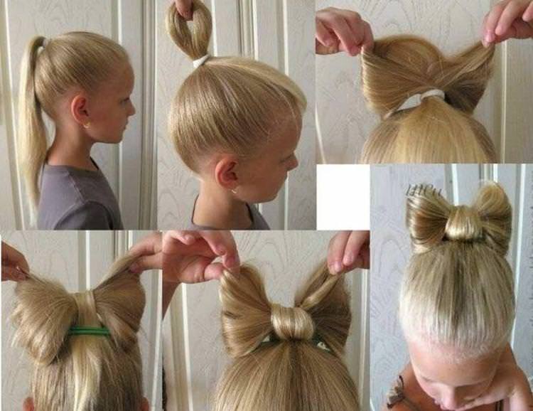 Бант із волосся - Легкі зачіски для дівчаток самої собі за 5 хвилин