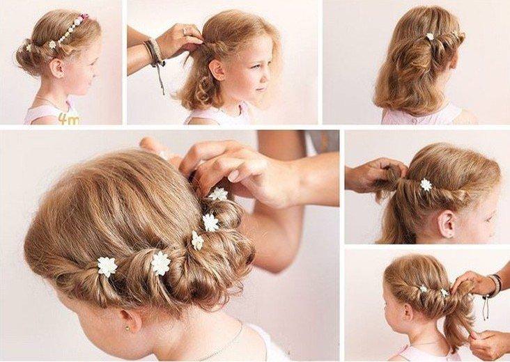 Святковий пучок - Легкі зачіски для дівчаток самої собі за 5 хвилин