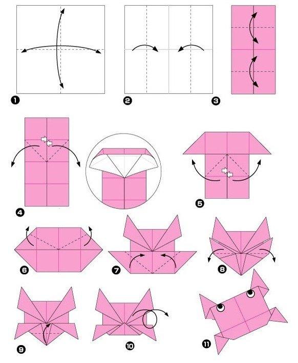 Краб - схеми орігамі з паперу для дітей