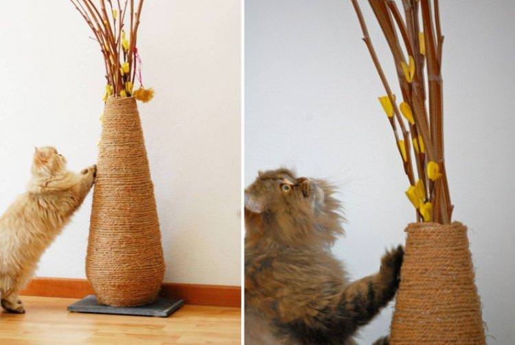 Кігтеточка-ваза для кішки своїми руками