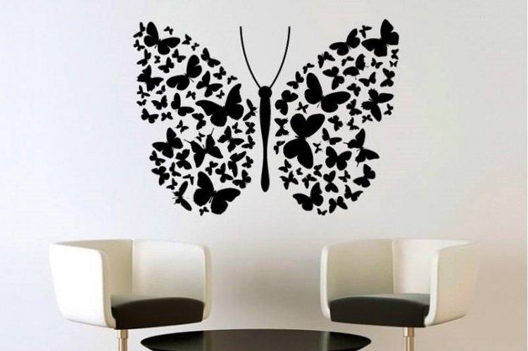 Намальовані метелики на стіну своїми руками