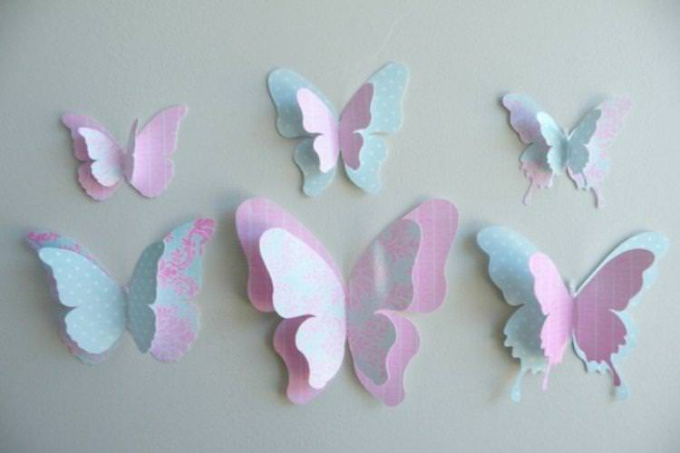 Об'ємні багатошарові метелики на стіну своїми руками