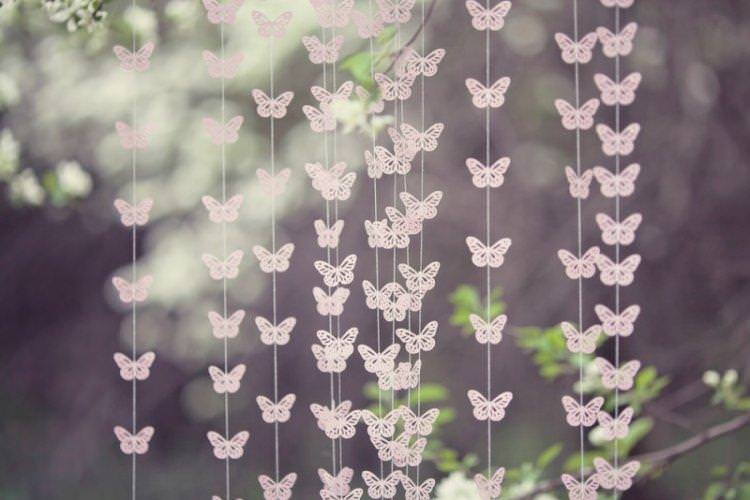 Завіса з метеликів на стіну своїми руками
