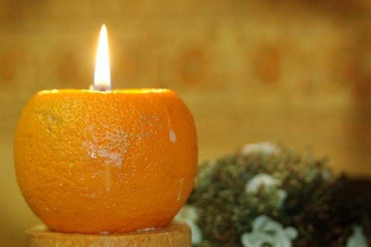 Цитрусові новорічні свічки - Як прикрасити квартиру на Новий рік