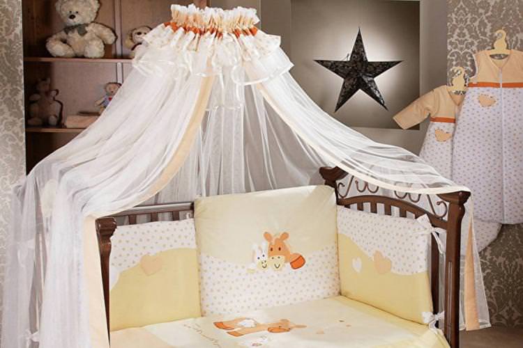 Балдахін на дитяче ліжечко - ідеї дизайну фото