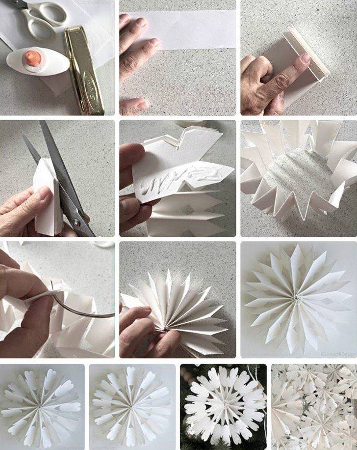 Як зробити радіальну сніжинку з паперу