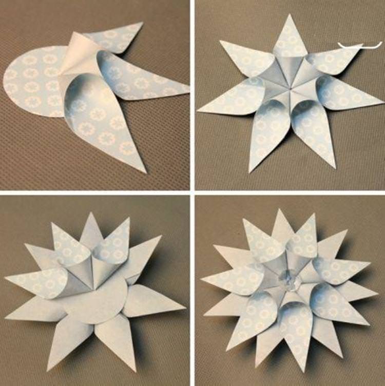 Як зробити сніжинку-зірку з паперу